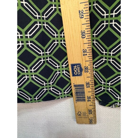 Banana Republic Womens Geometric Pattern Coat Small Green Black - Picture 8 of 13